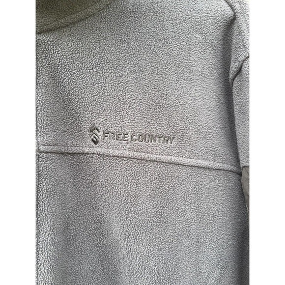 Free Country Fleece Jacket Full Zip XXL Mens Gray Black Trim Warm Mock Neck Cozy - Picture 3 of 7